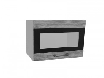 Лофт ПГСФ 500 шкаф верхний горизонтальный со стеклом и фотопечатью (Дуб майский/корпус Серый) в Нижнем Ингаше - nizhnij-ingash.mebel54.com | фото
