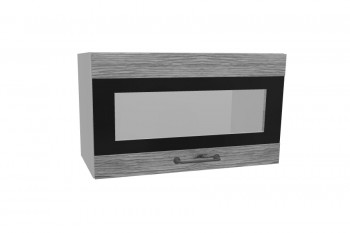 Лофт ПГСФ 600 шкаф верхний горизонтальный со стеклом и фотопечатью (Дуб майский/корпус Серый) в Нижнем Ингаше - nizhnij-ingash.mebel54.com | фото