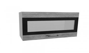 Лофт ПГСФ 800 шкаф верхний горизонтальный со стеклом и фотопечатью (Дуб майский/корпус Серый) в Нижнем Ингаше - nizhnij-ingash.mebel54.com | фото