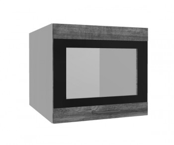 Лофт ВПГСФ 500 шкаф верхний горизонтальный со стеклом высокий с фотопечатью (Дуб бурый/корпус Серый) в Нижнем Ингаше - nizhnij-ingash.mebel54.com | фото
