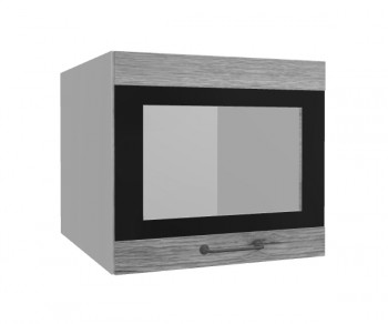 Лофт ВПГСФ 500 шкаф верхний горизонтальный со стеклом высокий с фотопечатью (Дуб майский/корпус Серый) в Нижнем Ингаше - nizhnij-ingash.mebel54.com | фото