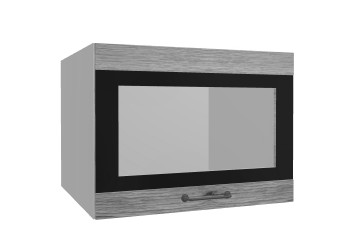 Лофт ВПГСФ 600 шкаф верхний горизонтальный со стеклом высокий с фотопечатью (Дуб майский/корпус Серый) в Нижнем Ингаше - nizhnij-ingash.mebel54.com | фото