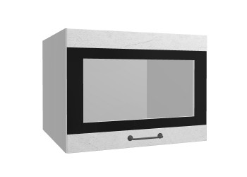 Лофт ВПГСФ 600 шкаф верхний горизонтальный со стеклом высокий с фотопечатью (Штукатурка белая/корпус Серый) в Нижнем Ингаше - nizhnij-ingash.mebel54.com | фото
