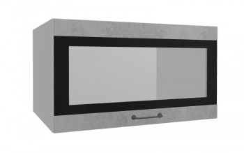 Лофт ВПГСФ 800 шкаф верхний горизонтальный со стеклом высокий с фотопечатью (Бетон светлый/корпус Серый) в Нижнем Ингаше - nizhnij-ingash.mebel54.com | фото
