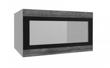 Лофт ВПГСФ 800 шкаф верхний горизонтальный со стеклом высокий с фотопечатью (Дуб бурый/корпус Серый) в Нижнем Ингаше - nizhnij-ingash.mebel54.com | фото