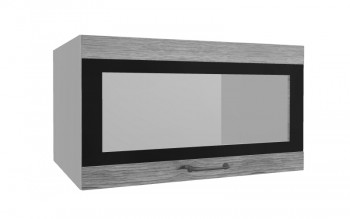 Лофт ВПГСФ 800 шкаф верхний горизонтальный со стеклом высокий с фотопечатью (Дуб майский/корпус Серый) в Нижнем Ингаше - nizhnij-ingash.mebel54.com | фото