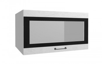 Лофт ВПГСФ 800 шкаф верхний горизонтальный со стеклом высокий с фотопечатью (Штукатурка белая/корпус Серый) в Нижнем Ингаше - nizhnij-ingash.mebel54.com | фото