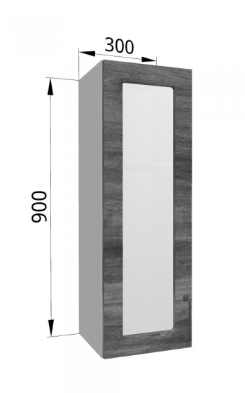 Лофт ВПС 300 шкаф верхний со стеклом высокий (Дуб бурый/корпус Серый) в Нижнем Ингаше - nizhnij-ingash.mebel54.com | фото