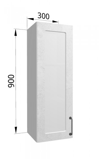 Лофт ВПС 300 шкаф верхний со стеклом высокий (Штукатурка белая/корпус Серый) в Нижнем Ингаше - nizhnij-ingash.mebel54.com | фото