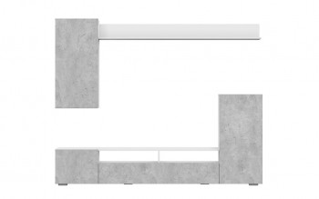 Мебель для гостиной МГС 4 (Белый/Цемент светлый) в Нижнем Ингаше - nizhnij-ingash.mebel54.com | фото