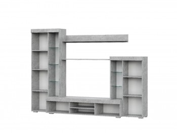 Мебель для гостиной МГС 5 Цемент светлый / Белый в Нижнем Ингаше - nizhnij-ingash.mebel54.com | фото
