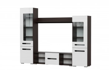 Мебель для гостиной МГС 6 (Исполнение 1/Венге/Белый глянец) в Нижнем Ингаше - nizhnij-ingash.mebel54.com | фото