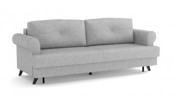 Оливер / диван - кровать 3-х местн. (еврокнижка) (велюр велутто серебряный 52 в Нижнем Ингаше - nizhnij-ingash.mebel54.com | фото