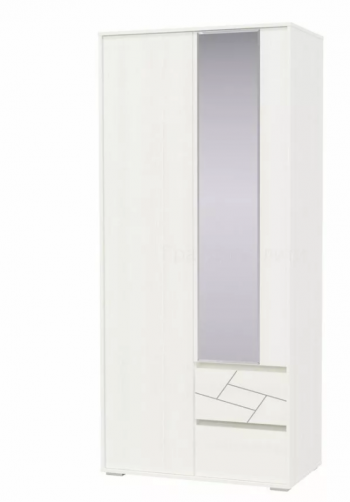 Шкаф 2-х дверный с ящиками Аделина 1000 Рамух белый в Нижнем Ингаше - nizhnij-ingash.mebel54.com | фото