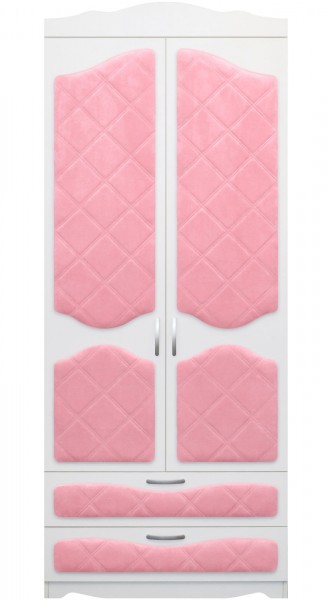 Шкаф 2-х створчатый с ящиками серии Иллюзия 36 Светло-розовый в Нижнем Ингаше - nizhnij-ingash.mebel54.com | фото