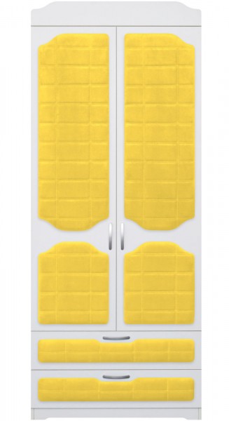 Шкаф 2-х створчатый с ящиками серии Спорт 74 Жёлтый в Нижнем Ингаше - nizhnij-ingash.mebel54.com | фото