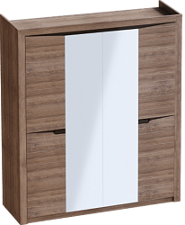 Шкаф четырехдверный Соренто с комплектом полок (3 шт)Дуб стирлинг/Кофе структурный матовый в Нижнем Ингаше - nizhnij-ingash.mebel54.com | фото