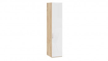 Шкаф для белья с 1 глухой дверью «Эмбер» Яблоня Беллуно/Белый глянец в Нижнем Ингаше - nizhnij-ingash.mebel54.com | фото