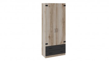 Шкаф для одежды комбинированный «Окланд» (Фон Черный/Дуб Делано) в Нижнем Ингаше - nizhnij-ingash.mebel54.com | фото