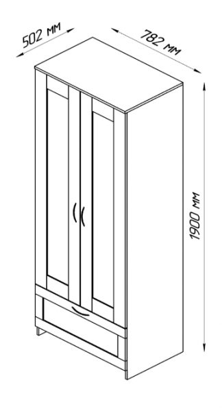Шкаф двухдверный Сириус с 1 ящиком белый в Нижнем Ингаше - nizhnij-ingash.mebel54.com | фото