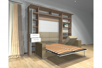 Шкаф-кровать с диваном Каролина в Нижнем Ингаше - nizhnij-ingash.mebel54.com | фото