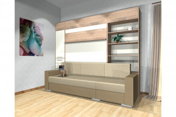 Шкаф-кровать с диваном Каролина в Нижнем Ингаше - nizhnij-ingash.mebel54.com | фото