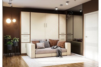 Шкаф-кровать с диваном Злата в Нижнем Ингаше - nizhnij-ingash.mebel54.com | фото