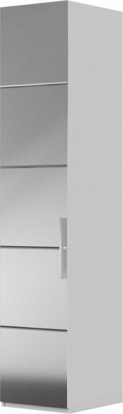Шкаф ШР-1 зеркало, левый, Вива (Белый/Белый глянец/Платина) в Нижнем Ингаше - nizhnij-ingash.mebel54.com | фото