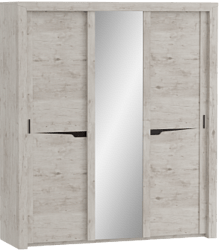 Шкаф трехдверный Соренто с раздвижными дверями Дуб бонифаций/Кофе структурный матовый в Нижнем Ингаше - nizhnij-ingash.mebel54.com | фото