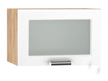 Шкаф верхний со стеклом Прага ШВГС 500 (Белое дерево/корпус дуб крафт золотой) в Нижнем Ингаше - nizhnij-ingash.mebel54.com | фото