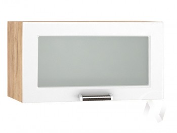 Шкаф верхний со стеклом Прага ШВГС 600 (Белое дерево/корпус дуб крафт золотой) в Нижнем Ингаше - nizhnij-ingash.mebel54.com | фото