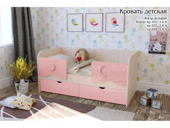 Соня Кровать детская 2 ящика 1.6 Розовый глянец в Нижнем Ингаше - nizhnij-ingash.mebel54.com | фото