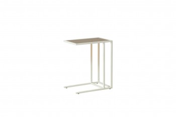 Стол приставной Скандик 42.24 (со стеклом) (металл: белый) в Нижнем Ингаше - nizhnij-ingash.mebel54.com | фото