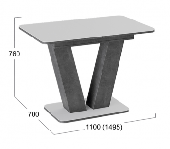 Стол раздвижной «Чинзано» Тип 1 (Моод темный/стекло белое матовое) в Нижнем Ингаше - nizhnij-ingash.mebel54.com | фото