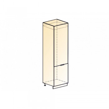 Стоун Шкаф-пенал L600 под холодильник (2 дв. гл.) (белый/грей софттач) в Нижнем Ингаше - nizhnij-ingash.mebel54.com | фото